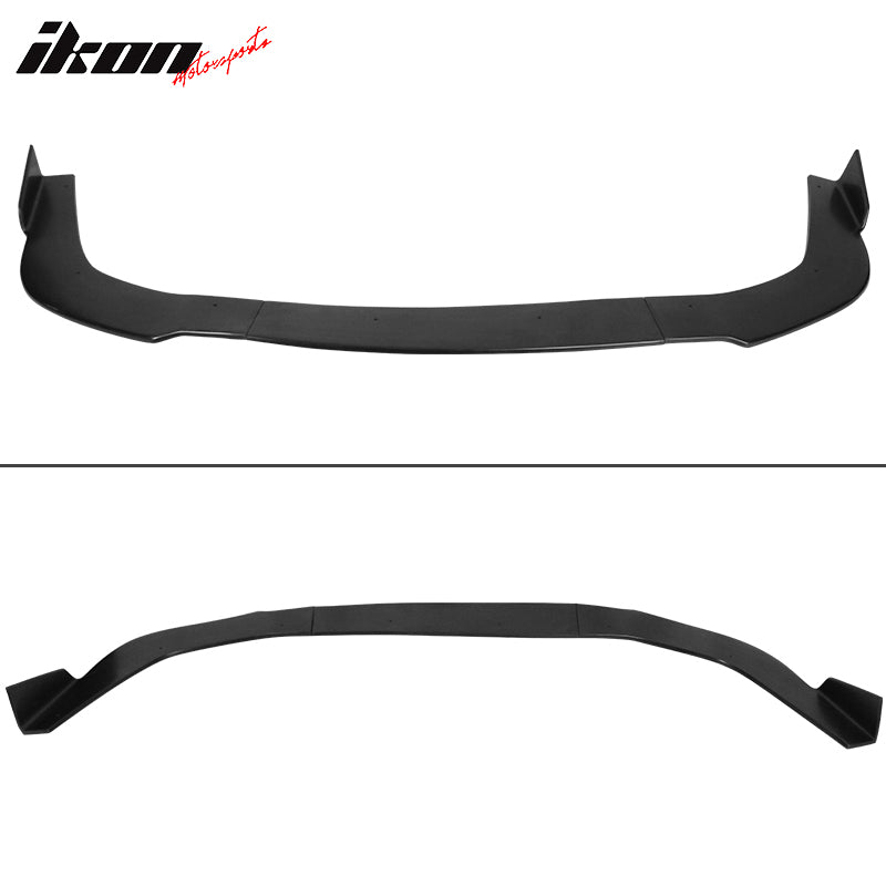 IKON MOTORSPORTS, 3PCS Front Bumper Lip Compatible With 2018-2020 Toyota Camry SE, Front Bumper Lip Spoiler Added on Bodykit Replacement Unpainted Black IKON Style PU, 2019