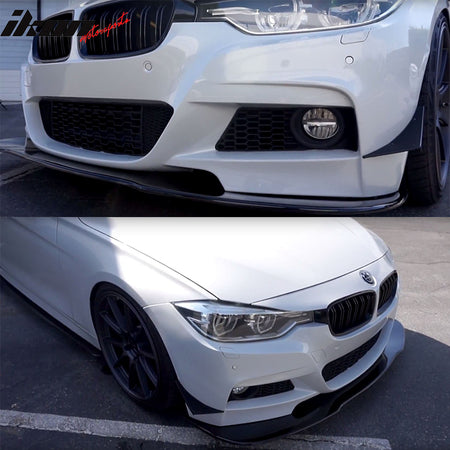 Universal Front Lip, Type 3 Unpainted Black Polyurethane (PU) Spoiler Splitter Valance Chin Bodykit by IKON MOTORSPORTS