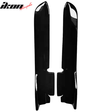 IKON MOTORSPORTS, Rear Aprons Compatible With 2010-2014 Ford Mustang, LS Style PP Rear Bumper Lip Diffuser Canards Winglet Pair