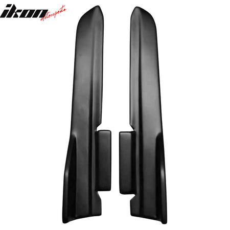 IKON MOTORSPORTS, Rear Aprons Compatible With 2010-2014 Ford Mustang, LS Style PP Rear Bumper Lip Diffuser Canards Winglet Pair