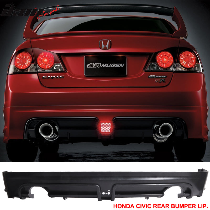 2006-2011 Honda Civic Mugen RR Dual Outlet Rear Bumper Lip Spoiler PP