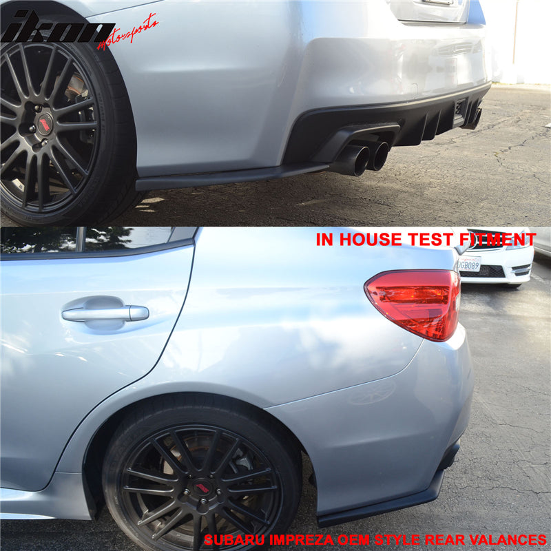 Bumper Splitter Compatible With 2015-2021 Subaru WRX, Factory STI Style Rear Spat Valance Lip ABS by IKON MOTORSPORTS