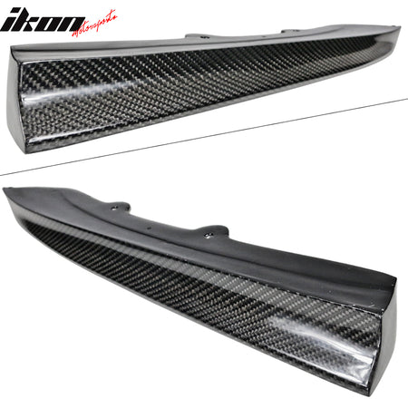 IKON MOTORSPORTS, Rear Aprons Compatible With 2012-2018 BMW F30 3 Series M-tech, Matte Carbon Fiber PSM Style Rear Bumper Lip Side Apron 2PC, 2013 2014 2015 2016 2017