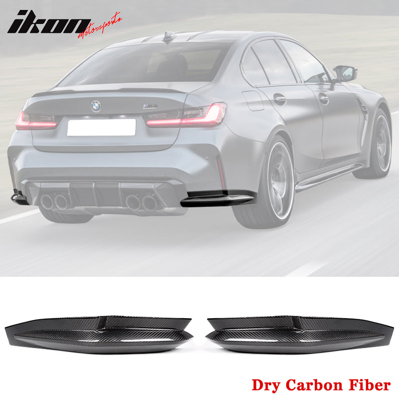 2021-2024 BMW G80 M3 Gloss Black Rear Lip Splitters Dry Carbon Fiber