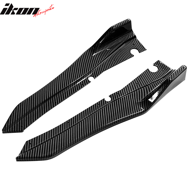 IKON MOTORSPORTS, Rear Bumper Lip Compatible With 2014-2022 Infiniti Q50, PP Rear Bumper Splitter Diffuser Pair