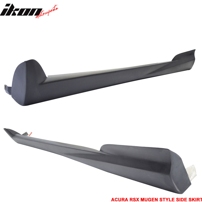 Fits 02-06 Acura RSX Mugen Style Side Skirts Skirt Unpainted Black  PU