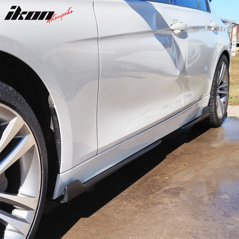 IKON MOTORSPORTS Compatible With Universal Fitment IKON Style PP Side Skirts Rocker Panels Extensions