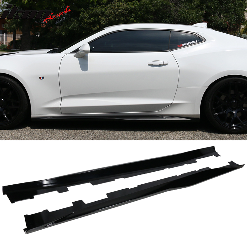 2016-2024 Chevy Camaro ZL1 Style Gloss Black Side Skirts ABS