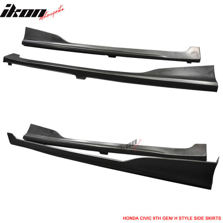 Fits 14-15 Civic 2DR Coupe HF-P Front Bumper Lip + Side Skirts - PU