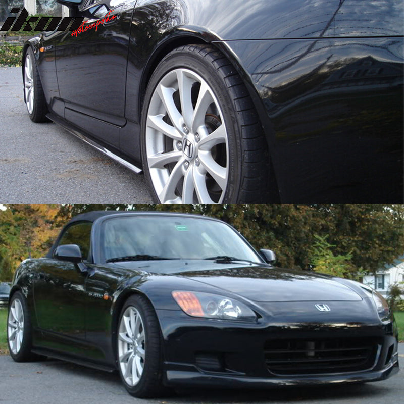 Side Skirts Compatible With 2000-2009 Honda S2000, S2K AP2 Df Style Side Skirts Splitters Bottomline Lip by IKON MOTORSPORTS,  2001 2002 2003 2004 2005 2006 2007 2008