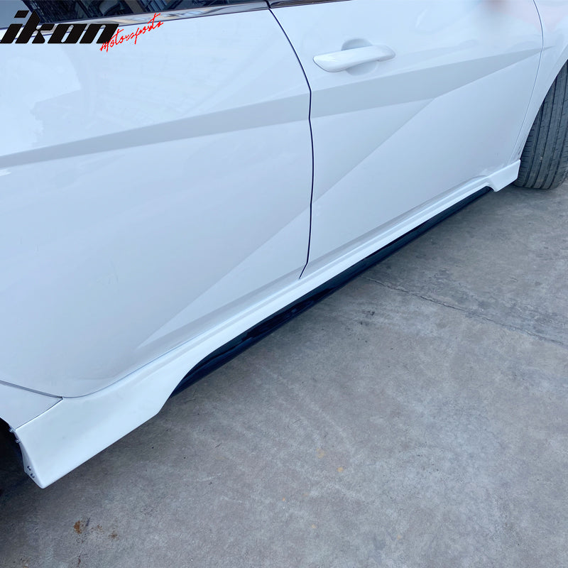 OEM Style Side Skirts For 2011-2016 Hyundai Elantra Sedan – Unpainted Black PP Rocker Panels