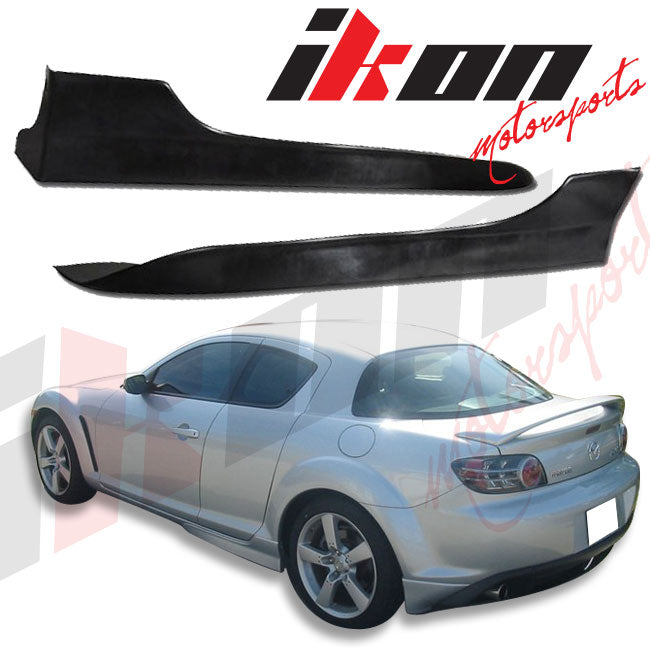 Fits 04-10 Mazda RX-8 OE Style Side Skirt Rocker Panel Extension Unpainted PU