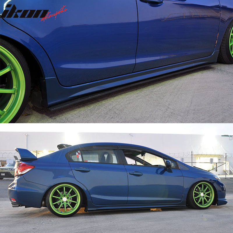 Side Skirt Compatible With 78" x 3" Universal Style Side Skirt Extension Flat Bottom Line Lip by IKON MOTORSPORTS