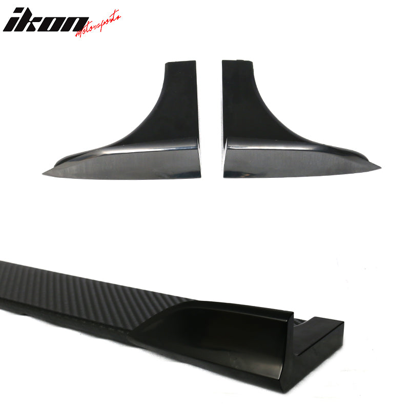Side Skirts Compatible With Universal Vehicles 6.5 x 2.5 Inch, V2 Style Black PP Sideskirt Rocker Moulding Air Dam Chin Diffuser Bumper Lip Splitter by IKON MOTORSPORTS