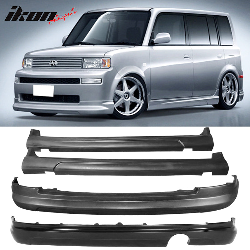 Fits 03-07 Scion xB Front+Rear Bumper Lip +Side Skirts K-Style Wagon