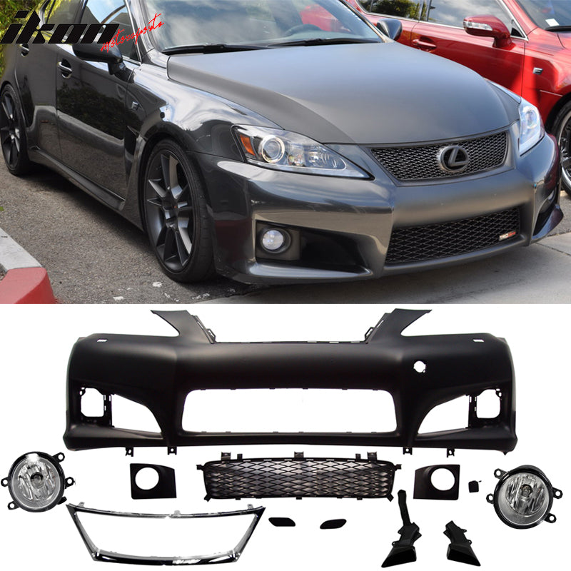 Fits 09-10 Lexus IS250 350 ISF Front Bumper No PDC w/ Foglight