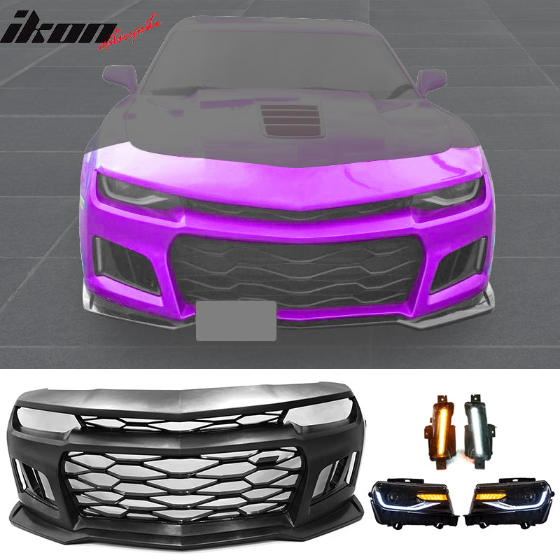 2014-2015 Chevy Camaro 5TH to 6TH Gen 16+ ZL1 Bumper LED DRL Headlamps