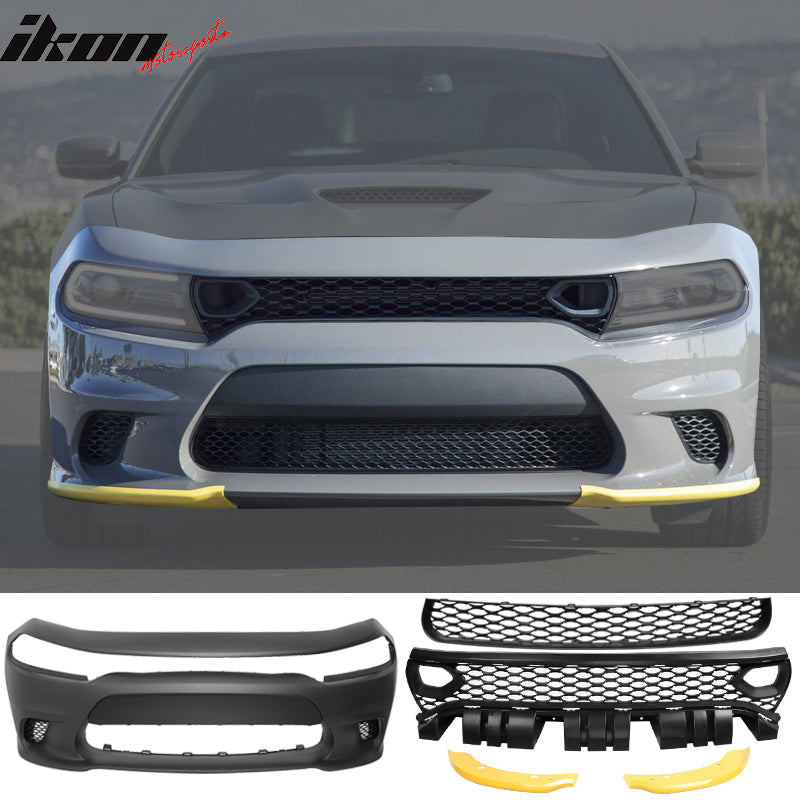 2015-2023 Dodge Charger Front Bumper Fascia + Updated 2019 Grilles