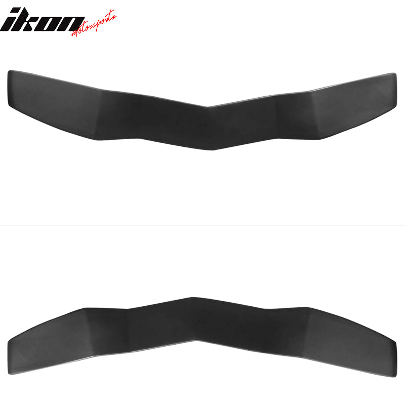 IKON MOTORSPORTS, Trunk Spoiler With Leg Compatible With Universal Fitment, V6 Style Roof Spoiler Boot Deck Lid Roof Wing Replacement ABS Plastic