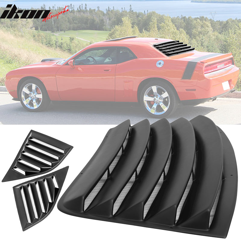 2008-2023 Dodge Challenger XE V2 Style Rear Side Window Louver PP PU