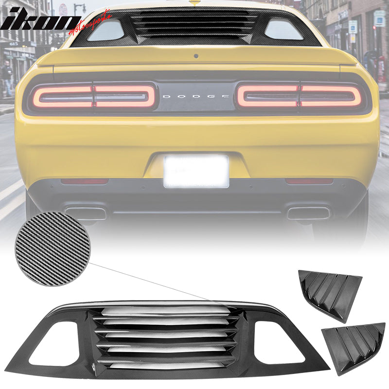 2008-2023 Dodge Challenger XE V2 CFL Rear Side Window Louver Scoops