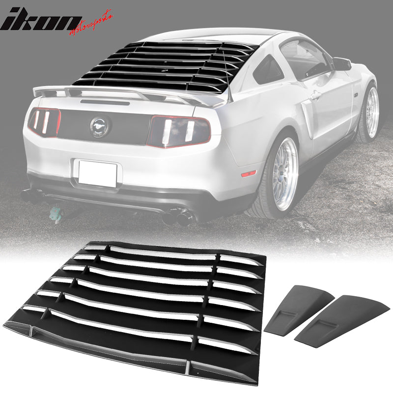 2005-2014 Ford Mustang Rear Unpainted Window Louvers Side Vent Scoops