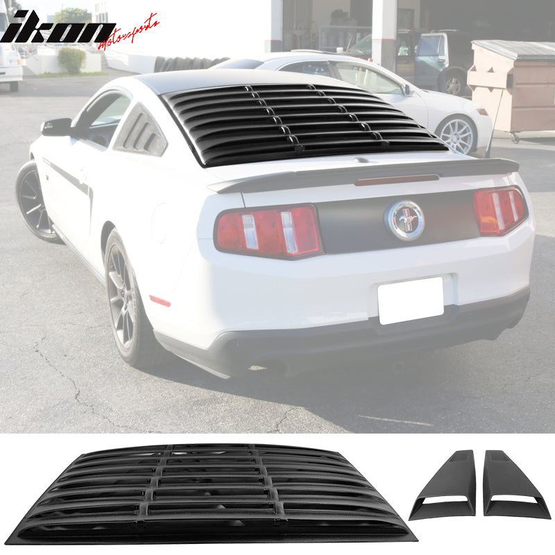 2005-2014 Ford Mustang Rear Window Louvers Side Vent Scoops ABS PU