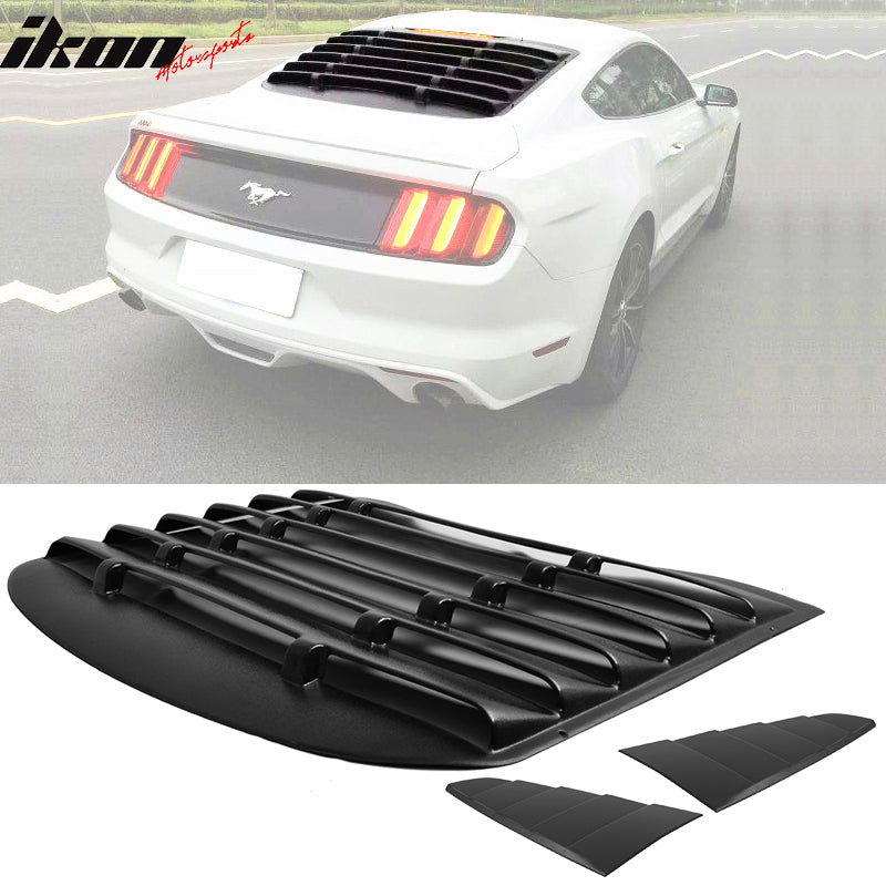 2015-2023 Ford Mustang Coupe V Style Rear Window Louver Side Vent ABS