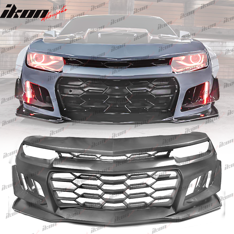 Fits 14-15 Chevy Camaro 1LE Style Front Bumper Conversion + Aluminum Hood Cover