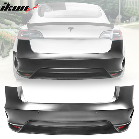 Fits 17-23 Tesla Model 3 IKON Style Front Bumper Rear Bumper Cover Unpainted PP