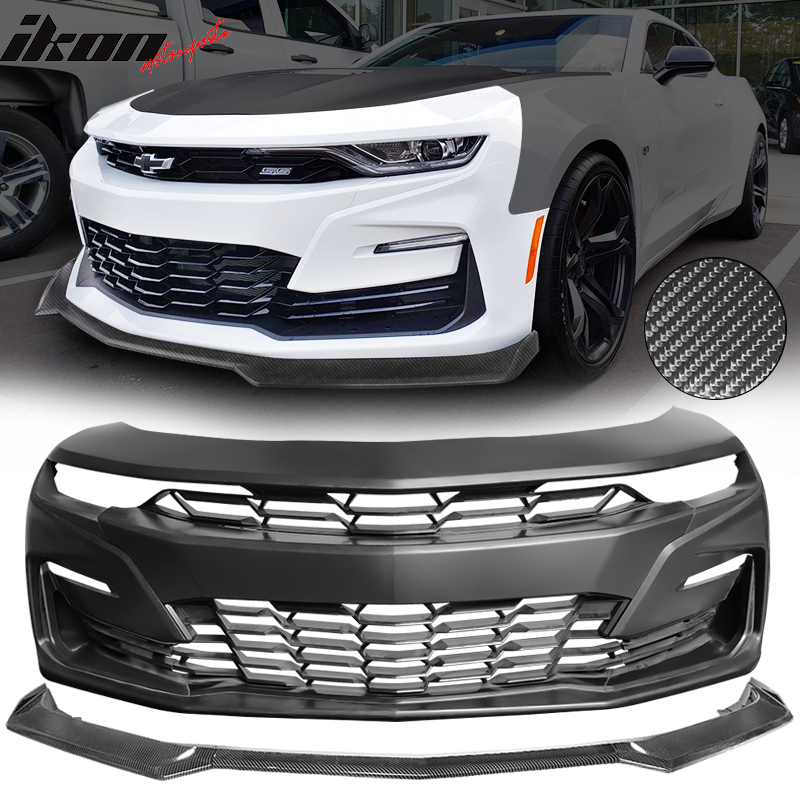 2019-2023 Chevy Camaro SS Style Black Front Bumper Guard CFL Lip ABS