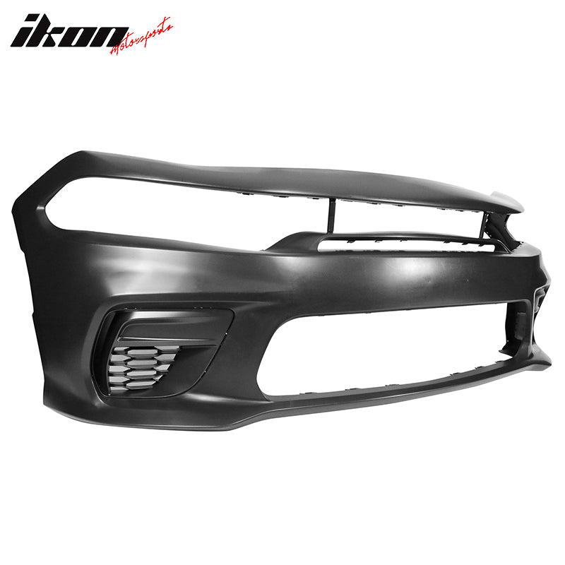 For 15-23 Charger PP Front Bumper w/ SRT Grille Foglight Cover+Rear Bumper Cover