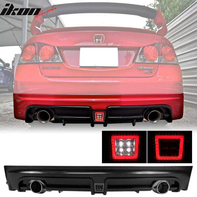 2006-2011 Civic Mugen Twin Outlet Smoke 3rd Brake Light Rear Diffuser