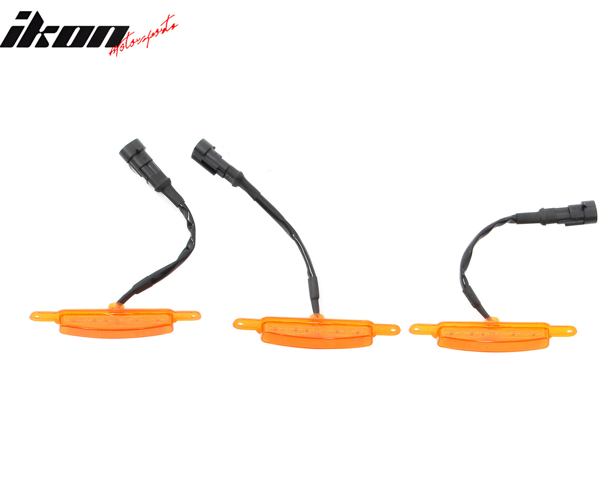 Fits Chevy Silverado & GMC Sierra 1500 2500 3500 3PCS Amber LED Grille Lights