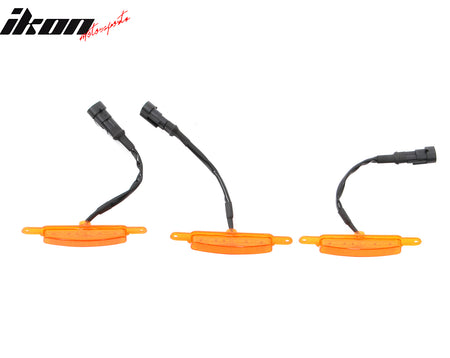 Fits Chevy Silverado & GMC Sierra 1500 2500 3500 3PCS Amber LED Grille Lights