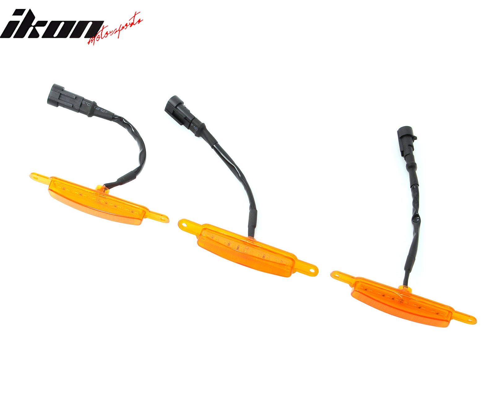 Fits Chevy Silverado & GMC Sierra 1500 2500 3500 3PCS Amber LED Grille Lights