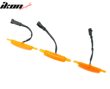 Fits Chevy Silverado & GMC Sierra 1500 2500 3500 3PCS Amber LED Grille Lights