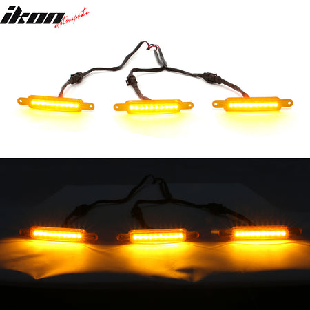 Fits Chevy Silverado & GMC Sierra 1500 2500 3500 3PCS Amber LED Grille Lights