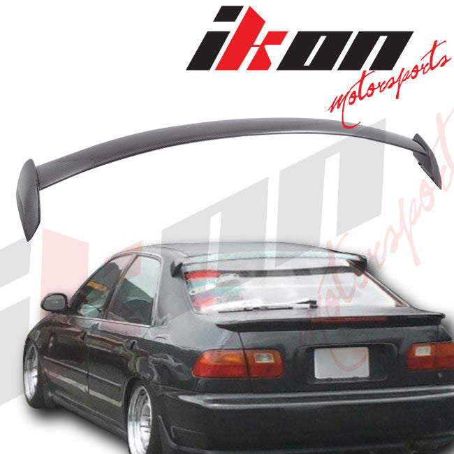 1992-1995 Honda Civic Sedan JDM Style Rear Roof Spoiler Carbon Fiber