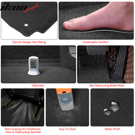 Fits 19-24 Acura RDX Anti-Slip Front Rear Floor Mats Carpet Nylon 3PCS - Gray
