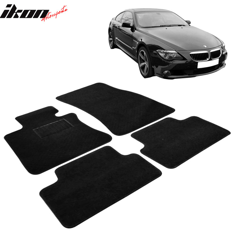 Car Floor Mat for 2007-2010 BMW E63 E64 M6 6-Series Black Nylon