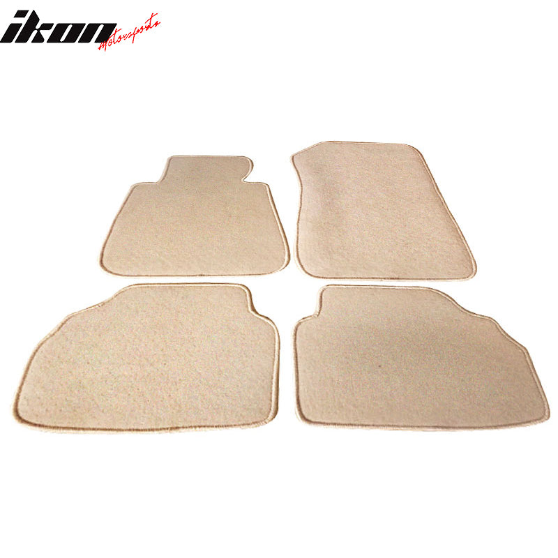 06-11 E90 3 Series Car Floor Mats Liner Nylon Front Rear Carpet Beige FOR: (BMW)