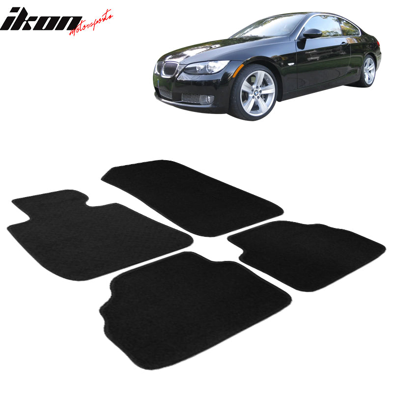 Car Floor Mat for 2007-2013 BMW E92 3 Series Black Carpet 4PC Nylon