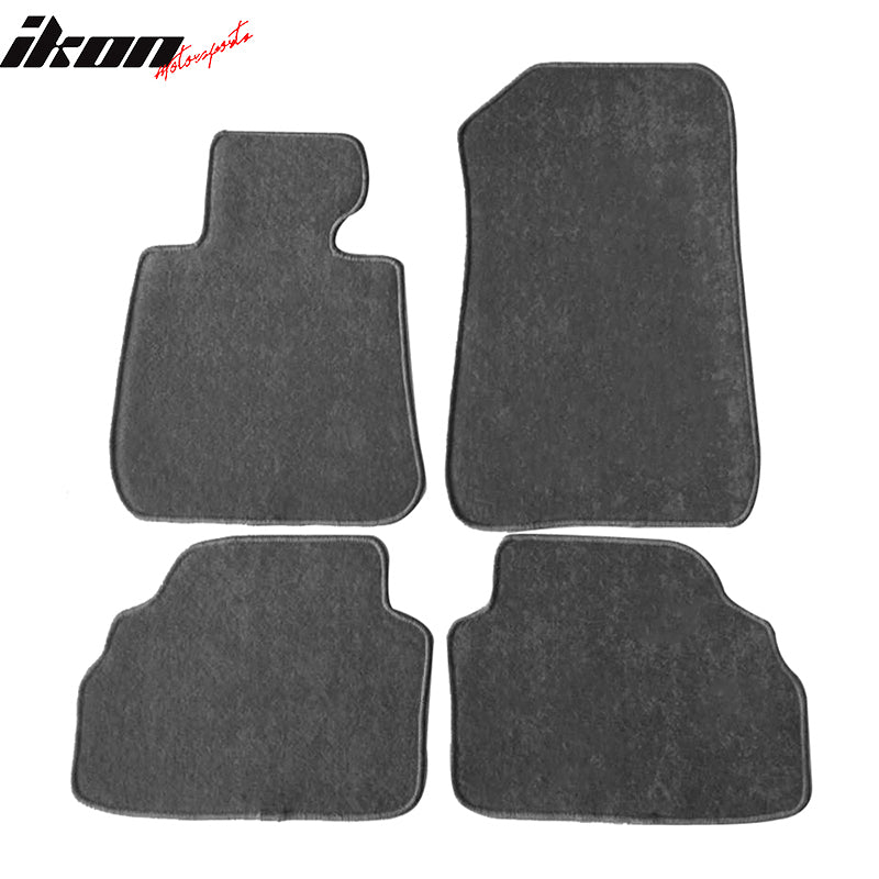 07-13 E92 3-Series Floor Mats Carpet Front & Rear Gray 4PC - Nylon FOR: (BMW)