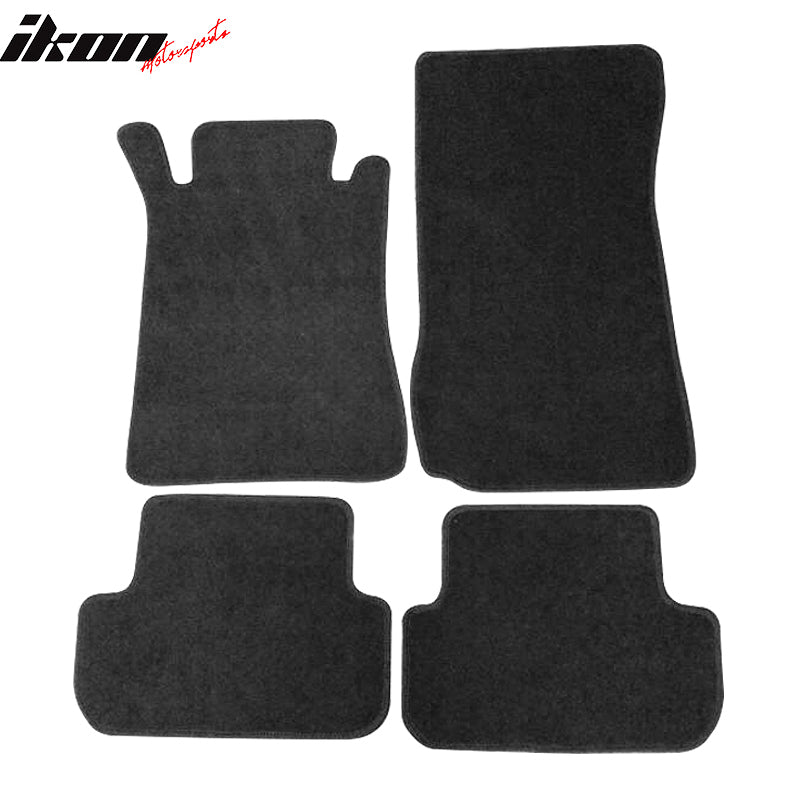 Floor Mats Compatible With 2003-2009 Benz W209, Nylon Black All Weather Carpet Inside Protection Guards Cover Anti-dust by IKON MOTORSPORTS, 2004 2005 2006 2007 2008