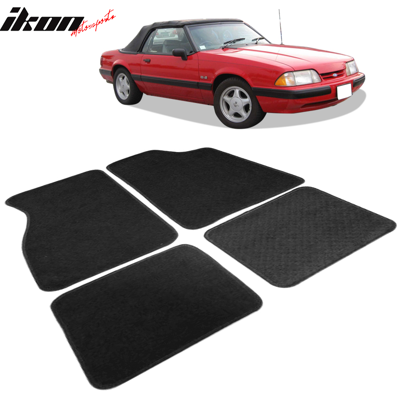 Car Floor Mat for 1979-1993 Ford Mustang Coupe Black Carpets Nylon