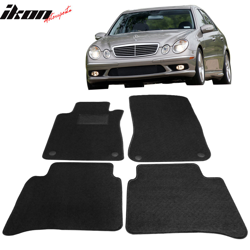 Car Floor Mat for 2003-09 Mercedes-Benz W211 E-Class Black Carpet 4PC