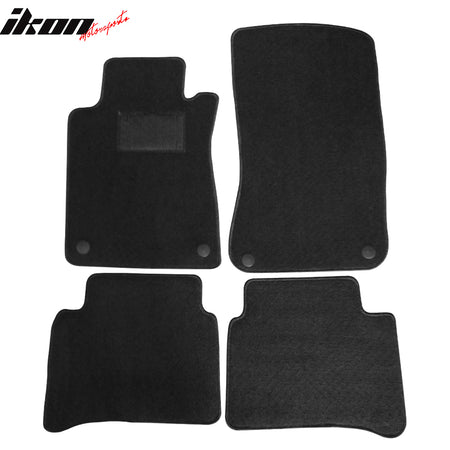 Floor Mats Compatible With 2003-2009 Benz W211, E-Class 4Dr Factory Fitment Car Floor Mats Front & Rear Nylon by IKON MOTORSPORTS, 2004 2005 2006 2007