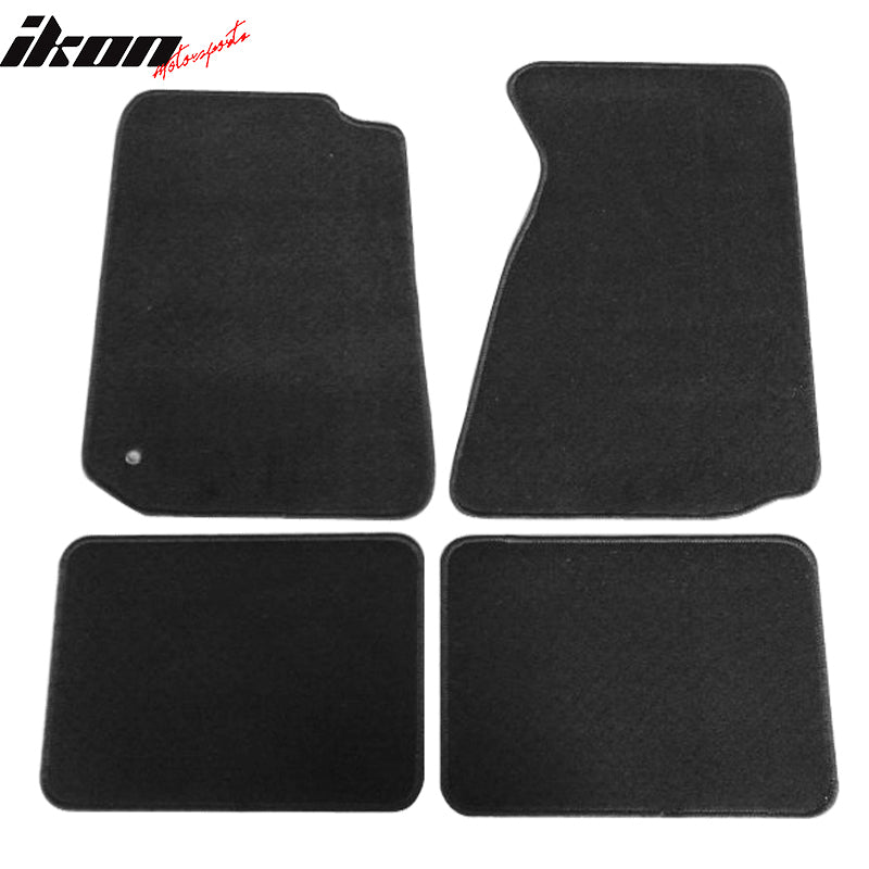 Floor Mats Compatible With 1994-1998 FORD MUSTANG, Nylon Black Front Rear Carpet by IKON MOTORSPORTS, 1995 1996 1997