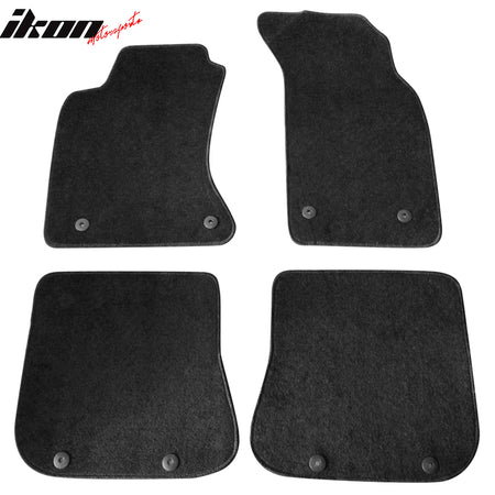 Floor Mats Compatible With 1996-2001 Audi A4, 4Dr Factory Fitment Car Floor Mats Front & Rear Nylon by IKON MOTORSPORTS, 1997 1998 1999 2000